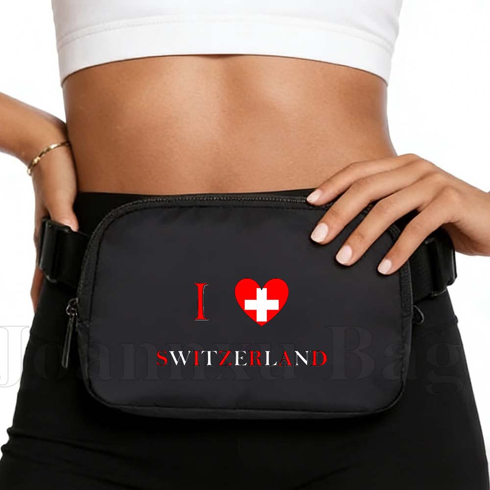 Yoga Fitness Gifts - Marsupio Sportivo Unisex con Bandiera Svizzera