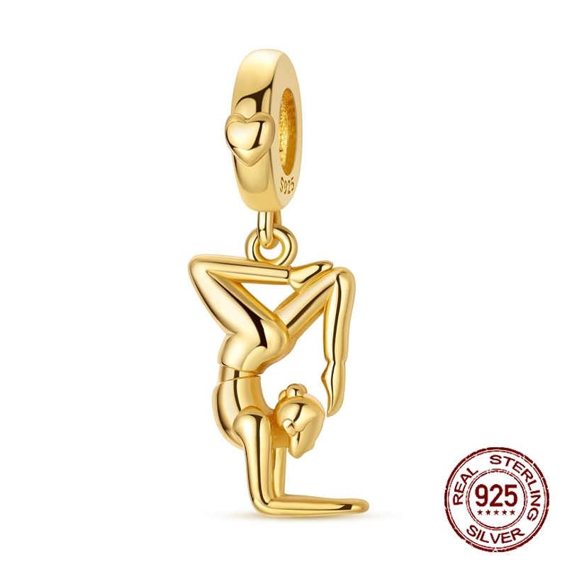 Yoga Fitness Gifts - Ciondolo in Argento Sterling 925 Dorato