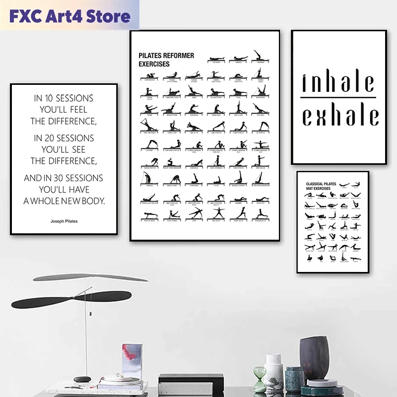 Yoga Fitness Gym - Poster Senza Cornice per Allenamento Pilates,