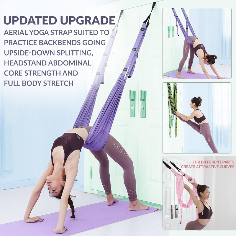 Yoga Fitness Stretching Strap - Set Amaca Regolabile per Yoga Aereo