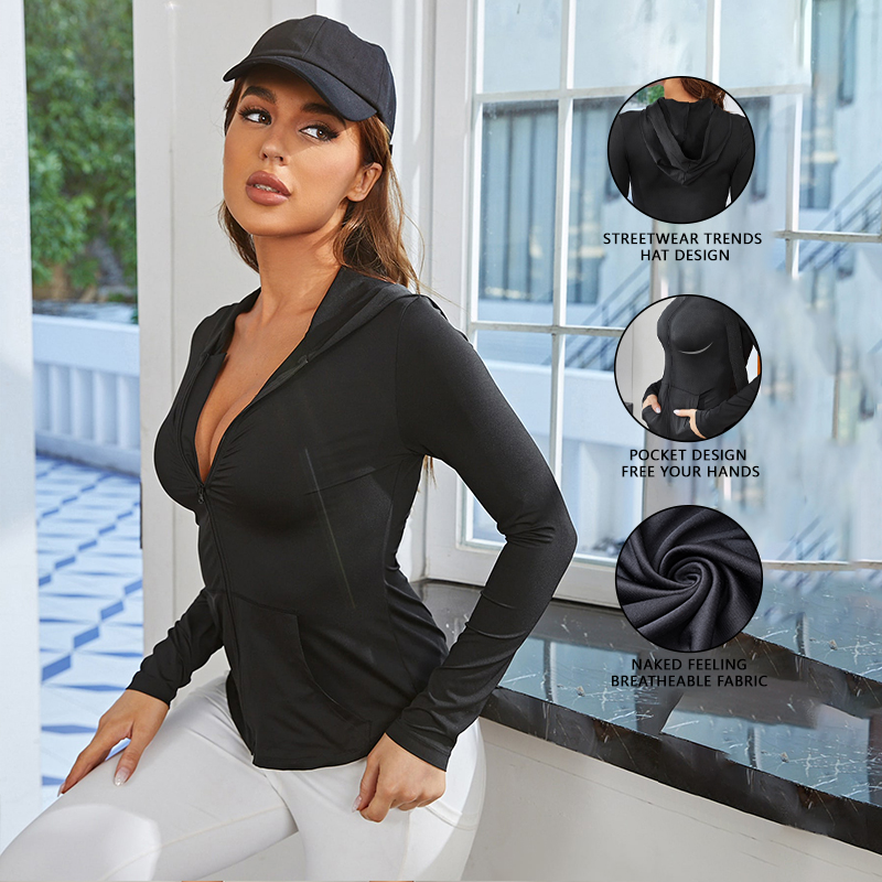 Giacca sportiva da donna nera, - Fitness Of Yoga recensione e prezzo